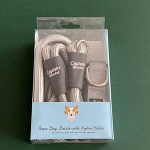 Captain Woofus Rope Dog Leash with Nylon Collar